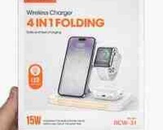 Simsiz enerji toplama cihazı Recci Wireless Charger 4in1 Folding RCW-31