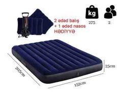 Hava döşəyi İntex 64428 152x203x25sm 2 balış, 1 nasos