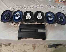 Dinamiklər Pioneer, səsgücləndirici Sony