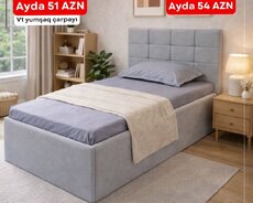 Təkadamlıq yumşaq bazalı çarpayılar Kreditlə