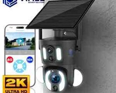 4G Tam simsiz Solar PTZ360 2 kamera 12MP, 4K+64GB