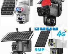 Simsiz 4G sim kartl Solar ptz 2 kamera 360 8mp, 4K