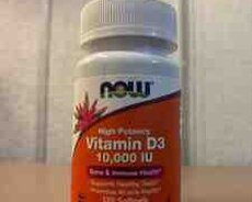 NOW Foods Vitamin D3 10.000 IU (120 kapsul)