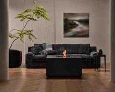 Orta masa 2 tərəfli şüşəli Bioethanol şömine