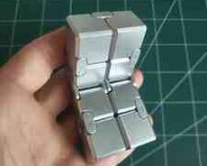 Silver metal infinity cube
