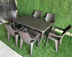 Bağ üçün masa və oturacaqlar