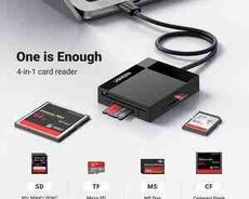 Micro SD oxuyucu Ugreen CR125 USB 3.0 All-in-One Card Reader 50cm 4in1, 30333