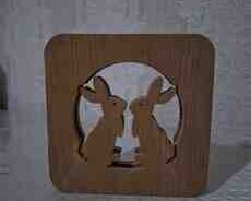 3D LED Taxta Lampası