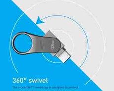 Silicon Power 128GB Mobile C80 USB 3.2 Gen 1 Dual Flash Drive (Titanium)