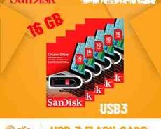 Flaş kart USB3 Sandisk Cruzer Glide 16GB