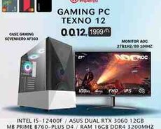 Gaming PC TEXNO 12  INTEL I5-12400F  ASUS DUAL RTX 3060 12GB