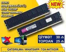Operativ Yaddaş DDR3 PC3 8GB 1600 12800 Kllisre