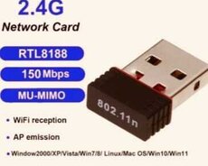 Mini Usb Wifi 6 Dongle Ağ Kartı 2.4ghz Wi-fi Lan Adaptörü Sü